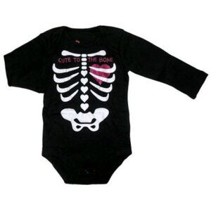 Baby HALLOWEEN Black One Piece Bodysuit/Creeper "Cute to the Bone"  NWT
